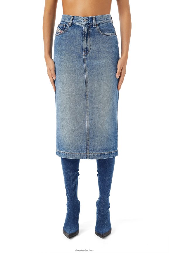 Diesel De-Ronny Bleistiftrock Bekleidung Mittelblau Frauen H0VDZ1015