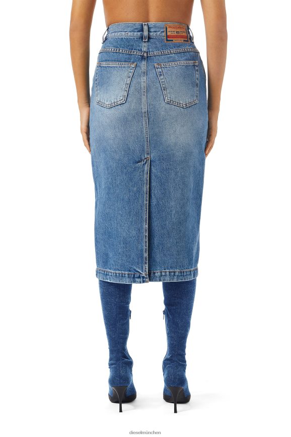 Diesel De-Ronny Bleistiftrock Bekleidung Mittelblau Frauen H0VDZ1015
