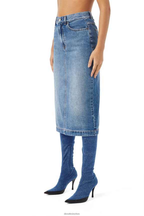 Diesel De-Ronny Bleistiftrock Bekleidung Mittelblau Frauen H0VDZ1015