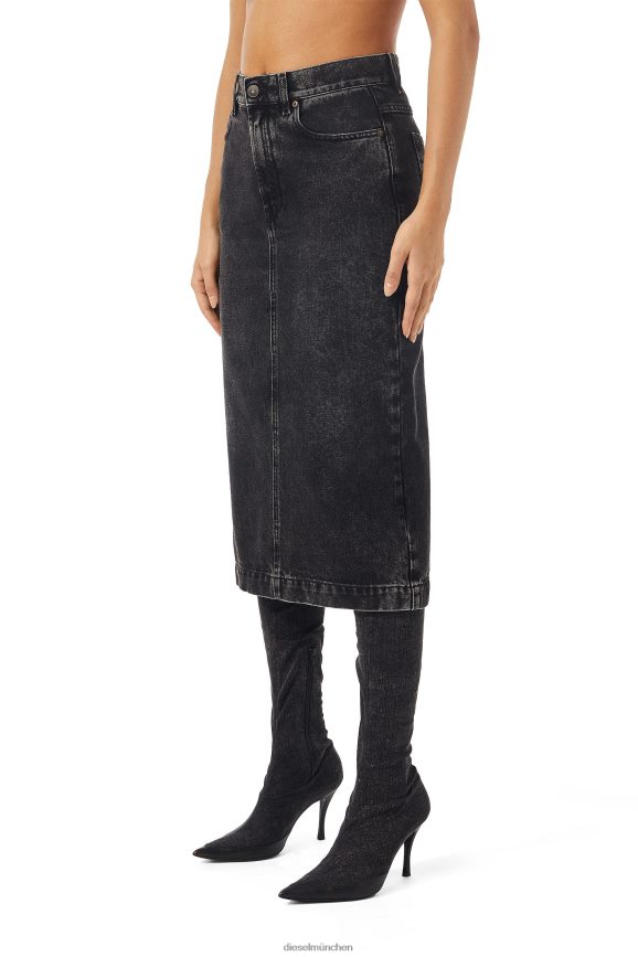 Diesel De-Ronny Bleistiftrock Bekleidung schwarz/dunkelgrau Frauen H0VDZ1031