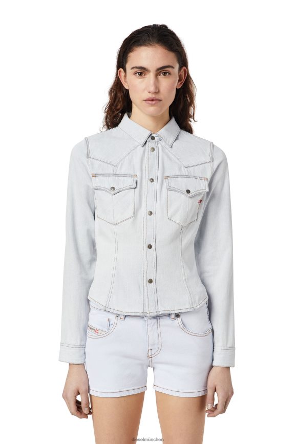 Diesel De-Rin-Westernhemd Bekleidung hellblau Frauen H0VDZ968