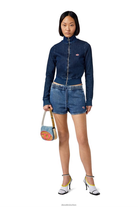 Diesel D-Sunny Track Denim-Laufshorts Bekleidung Mittelblau Frauen H0VDZ1004