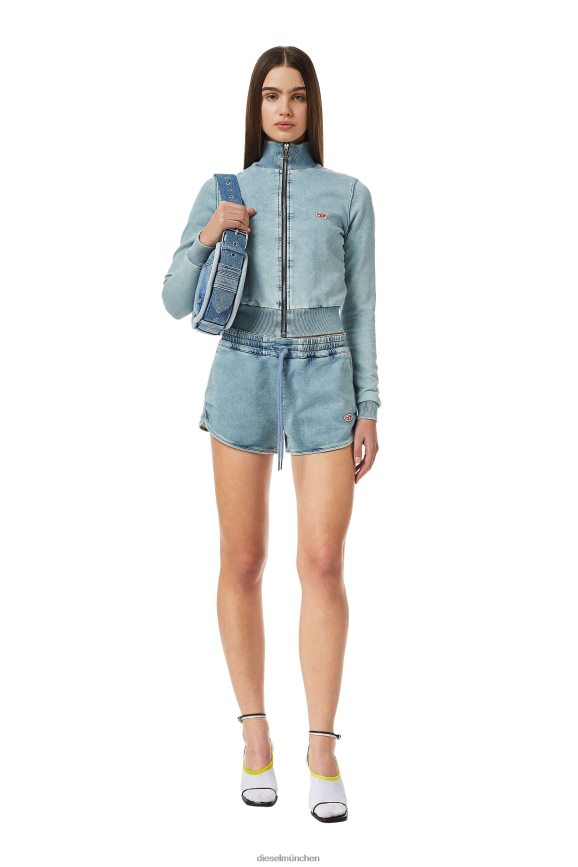 Diesel D-Sunny Track Denim-Laufshorts Bekleidung hellblau Frauen H0VDZ995