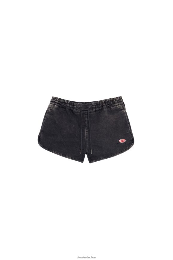 Diesel D-Sunny Track Denim-Laufshorts Bekleidung schwarz/dunkelgrau Frauen H0VDZ989