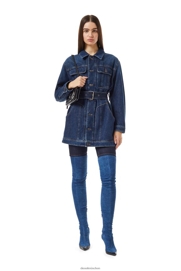 Diesel De-Flaminia Trucker-Mantel Bekleidung Dunkelblau Frauen H0VDZ765