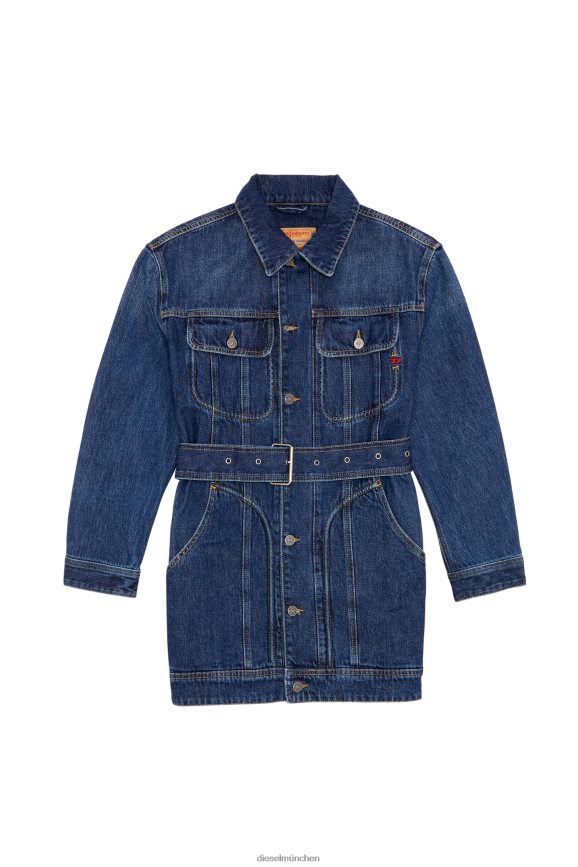 Diesel De-Flaminia Trucker-Mantel Bekleidung Dunkelblau Frauen H0VDZ765
