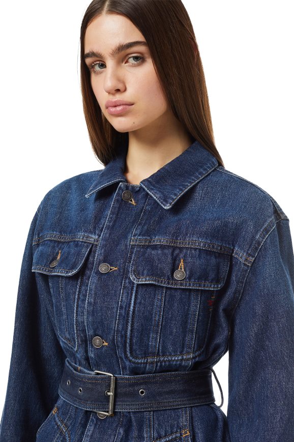 Diesel De-Flaminia Trucker-Mantel Bekleidung Dunkelblau Frauen H0VDZ765