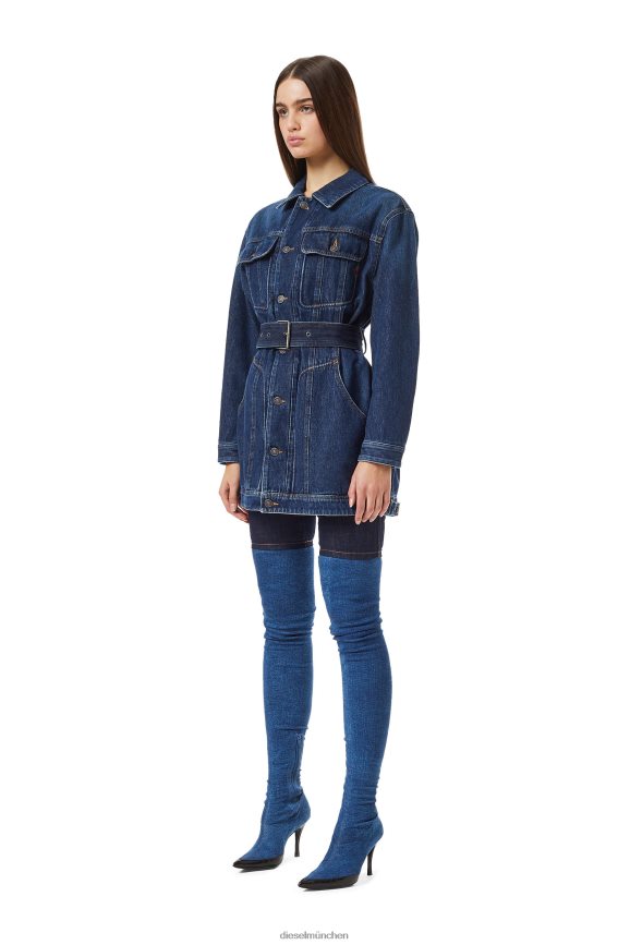 Diesel De-Flaminia Trucker-Mantel Bekleidung Dunkelblau Frauen H0VDZ765