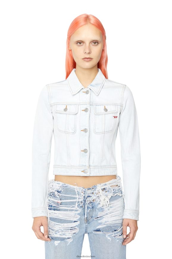 Diesel entschlankende Trucker-Jacke Bekleidung hellblau Frauen H0VDZ773