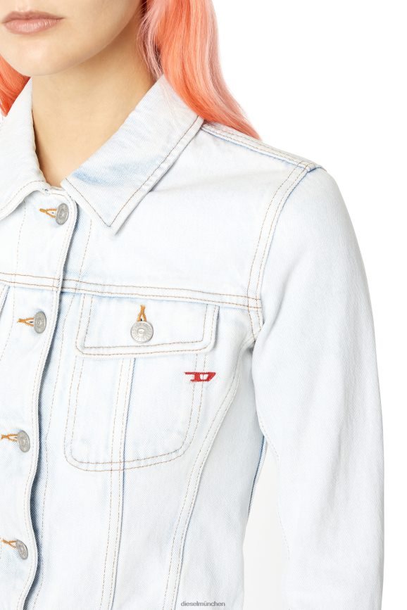 Diesel entschlankende Trucker-Jacke Bekleidung hellblau Frauen H0VDZ773