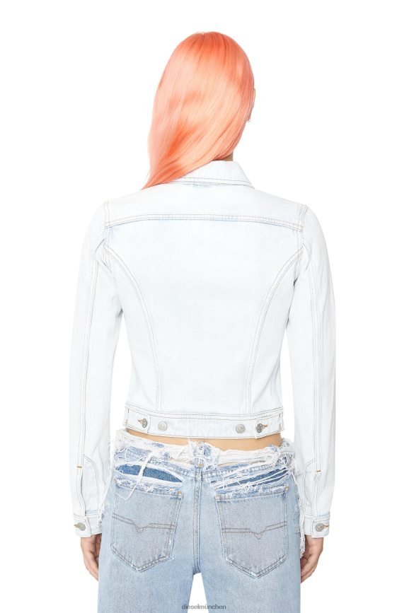 Diesel entschlankende Trucker-Jacke Bekleidung hellblau Frauen H0VDZ773