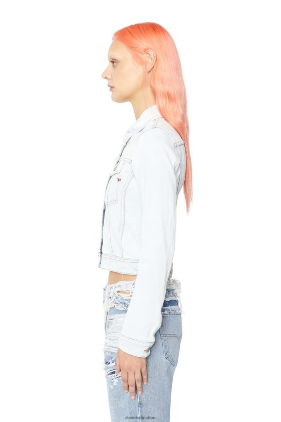 Diesel entschlankende Trucker-Jacke Bekleidung hellblau Frauen H0VDZ773
