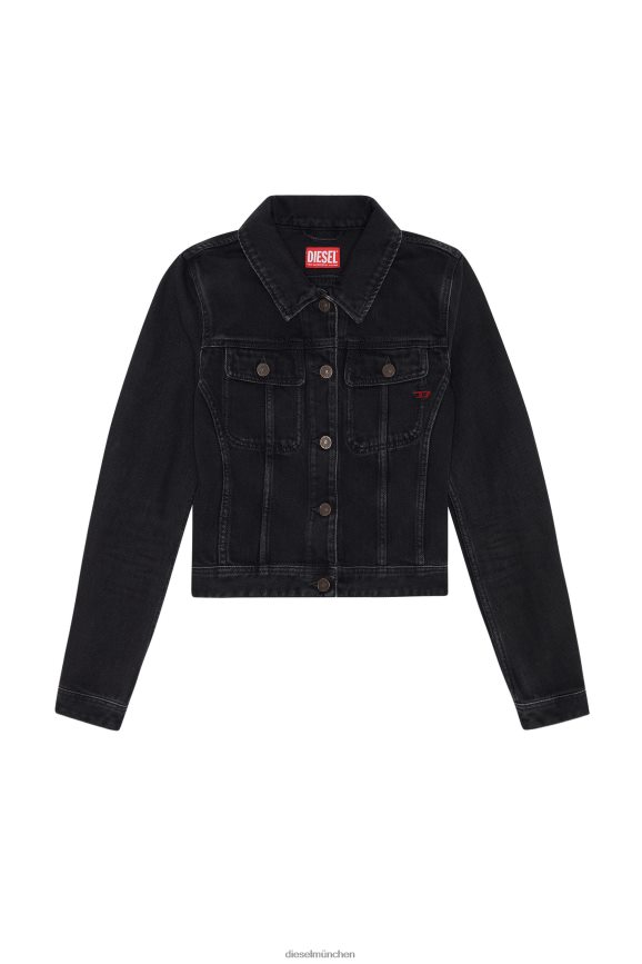 Diesel entschlankende Trucker-Jacke Bekleidung schwarz/dunkelgrau Frauen H0VDZ772