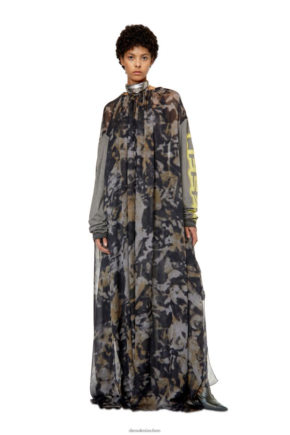 Diesel d-lavi-neu Bekleidung grau schwarz Frauen H0VDZ852