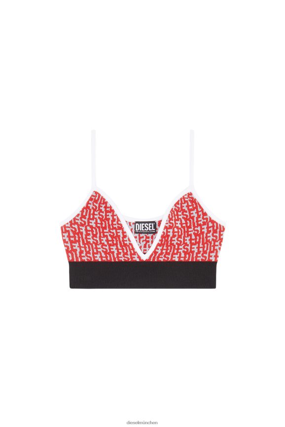 Diesel m-athilde-top Bekleidung Schwarz Rot Frauen H0VDZ879