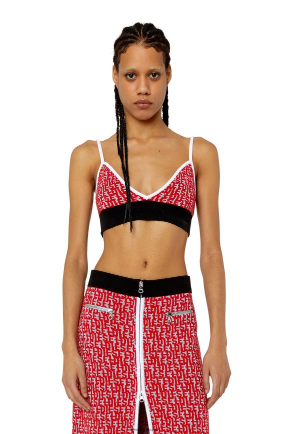 Diesel m-athilde-top Bekleidung Schwarz Rot Frauen H0VDZ879