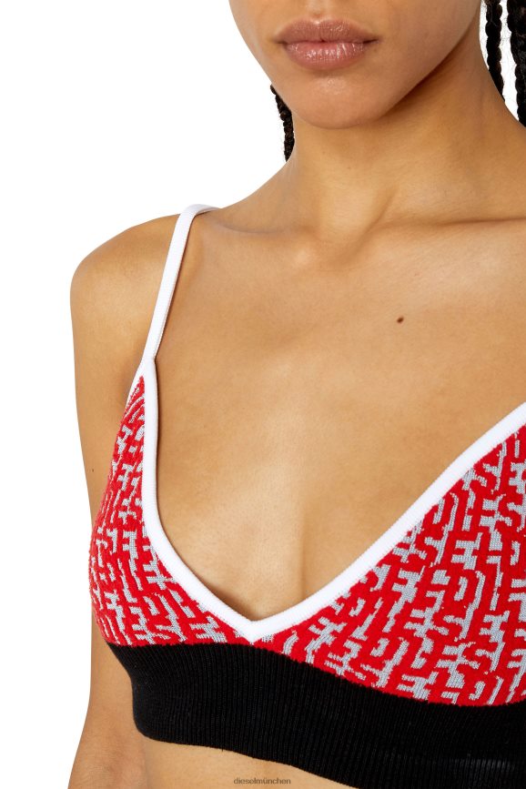 Diesel m-athilde-top Bekleidung Schwarz Rot Frauen H0VDZ879