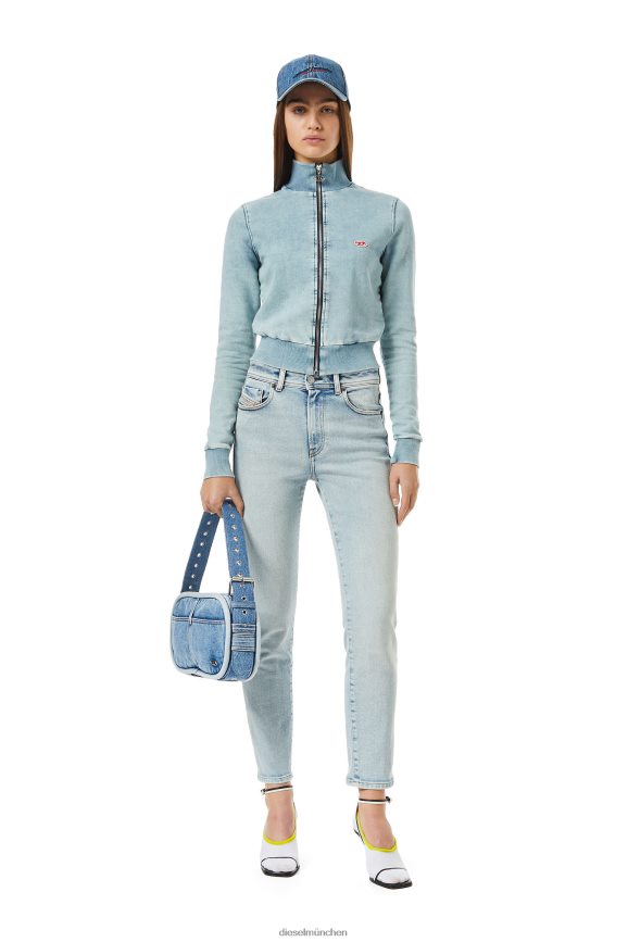 Diesel D-Emy Track Denim-Sweatshirt Bekleidung hellblau Frauen H0VDZ906