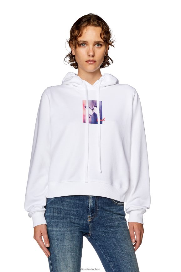 Diesel f-reggy-hood-l6 Bekleidung Weiss Frauen H0VDZ891