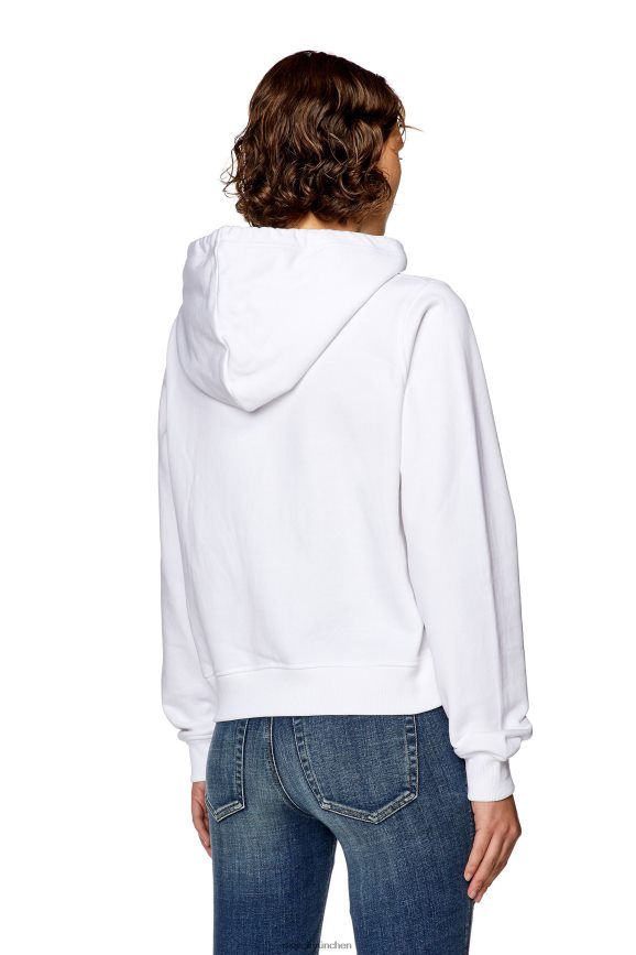 Diesel f-reggy-hood-l6 Bekleidung Weiss Frauen H0VDZ891