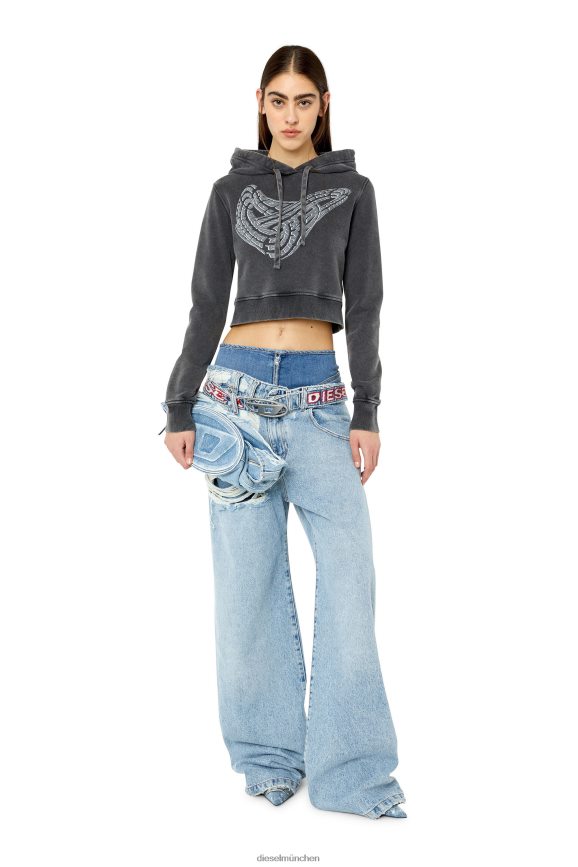 Diesel f-slimmy-hood-g1 Bekleidung Schwarz Frauen H0VDZ897