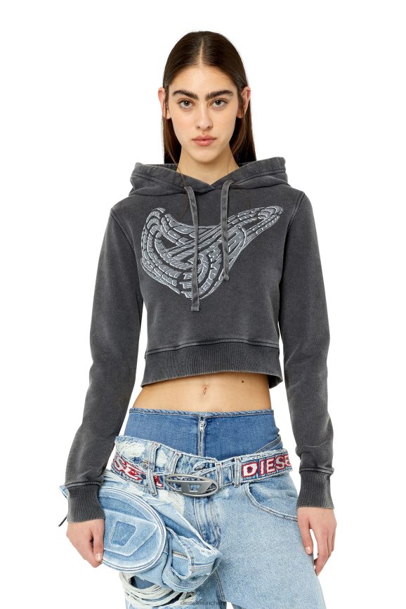Diesel f-slimmy-hood-g1 Bekleidung Schwarz Frauen H0VDZ897
