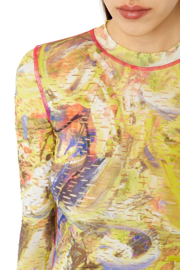 Diesel T-Claddy Bekleidung Weiß Gelb Frauen H0VDZ960