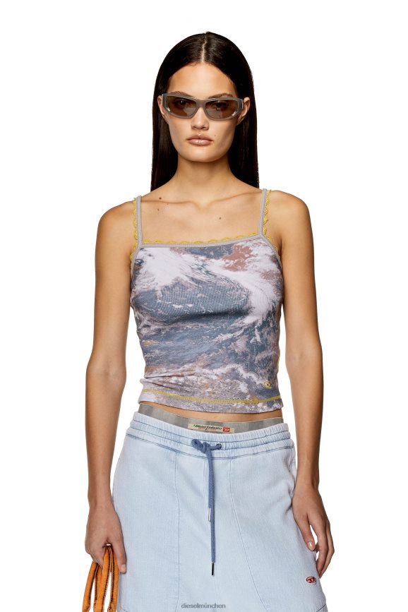 Diesel T-Hop-Spitze Bekleidung Weiss Frauen H0VDZ916