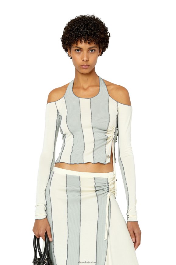 Diesel T-Linien Bekleidung Blau Weiss Frauen H0VDZ949