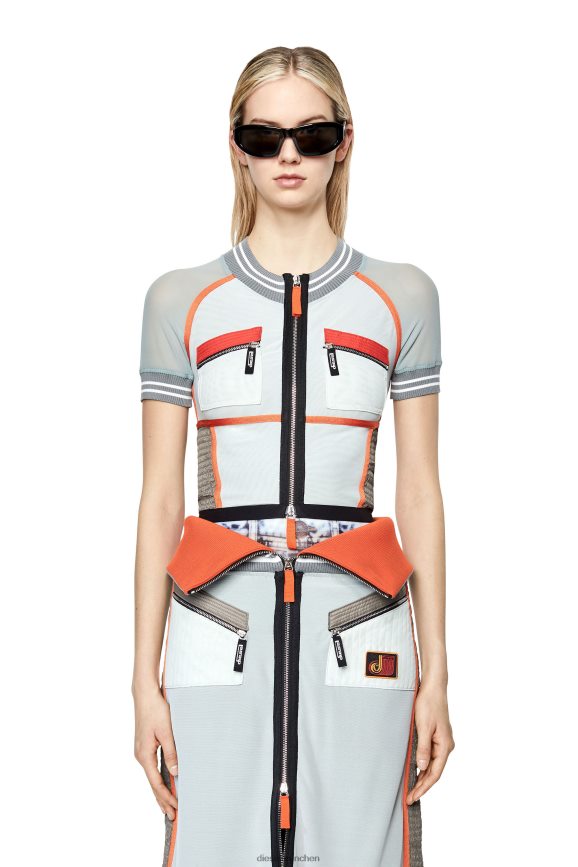 Diesel T-Toky Bekleidung orange/weiß Frauen H0VDZ912