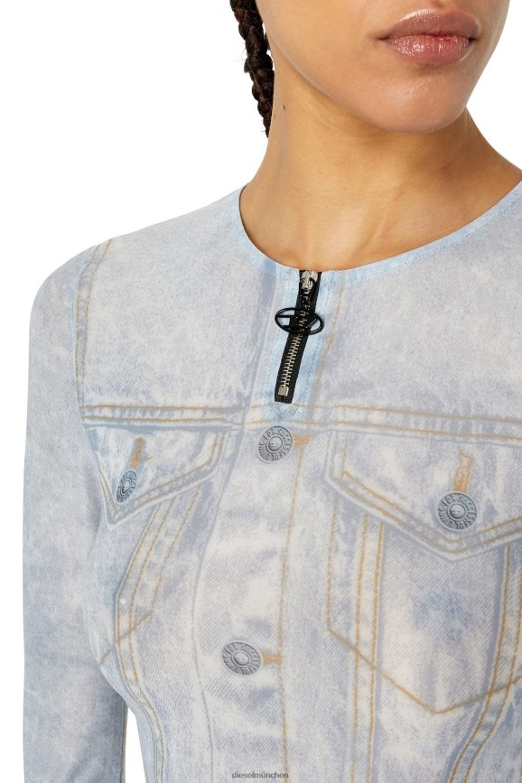 Diesel t-clau-g2 Bekleidung hellgrau Frauen H0VDZ933