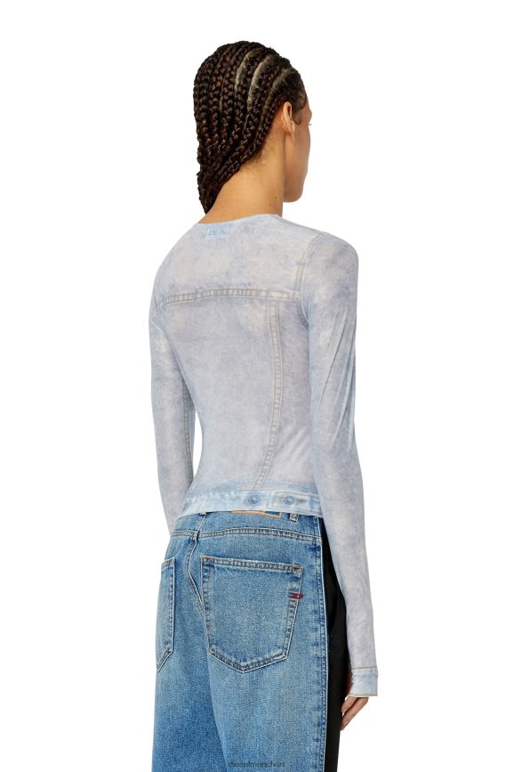 Diesel t-clau-g2 Bekleidung hellgrau Frauen H0VDZ933