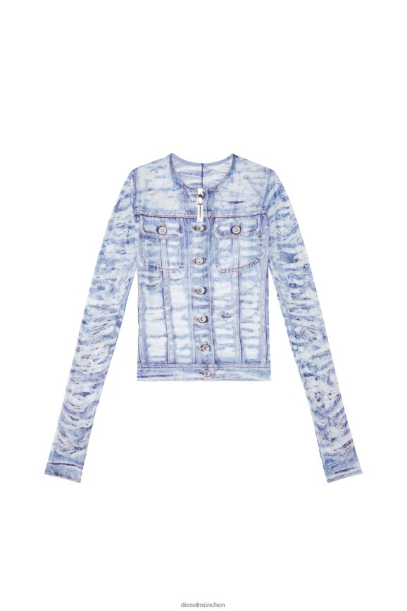 Diesel t-clauzi-h2 Bekleidung Blau Weiss Frauen H0VDZ955