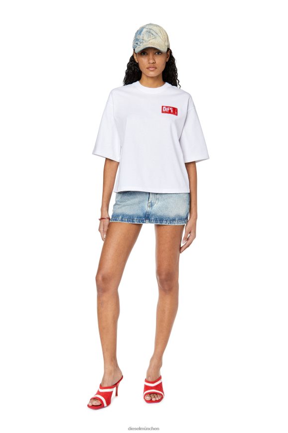 Diesel t-rowylabel Bekleidung Weiss Frauen H0VDZ922