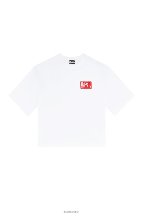 Diesel t-rowylabel Bekleidung Weiss Frauen H0VDZ922