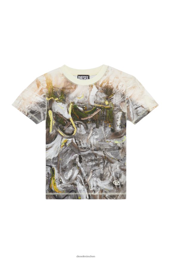 Diesel t-skinzy-g1 Bekleidung grau weiß Frauen H0VDZ940