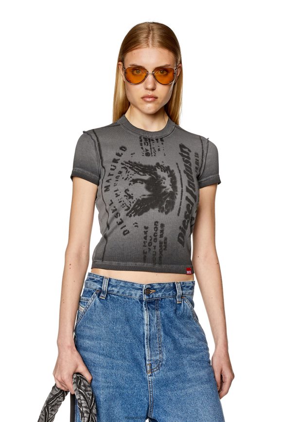 Diesel t-skinzy-l1 Bekleidung grau Frauen H0VDZ924