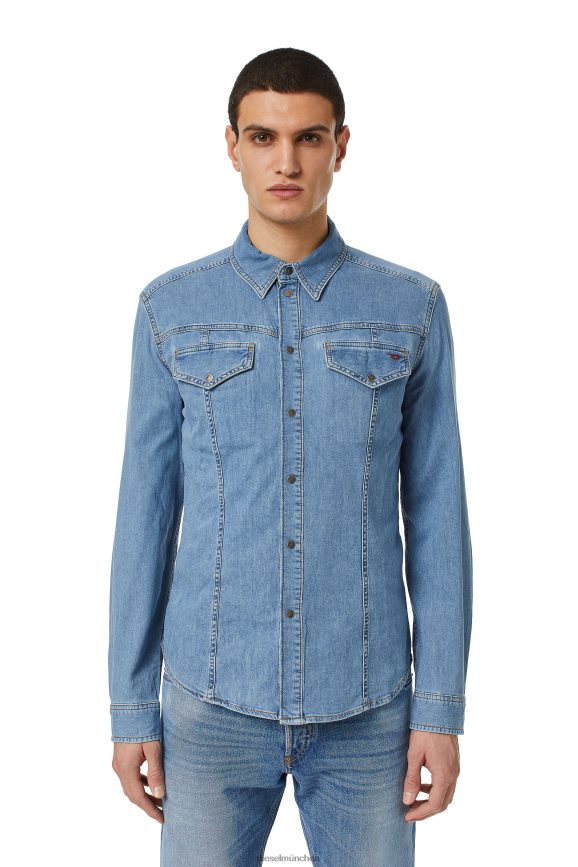 Diesel D-Westy Rodeo-Shirt Bekleidung Mittelblau Männer H0VDZ286