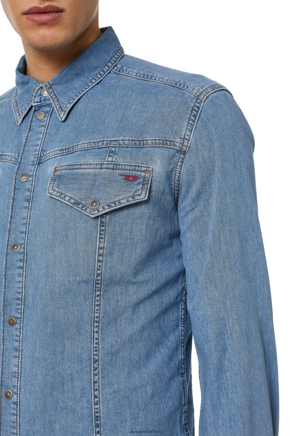 Diesel D-Westy Rodeo-Shirt Bekleidung Mittelblau Männer H0VDZ286