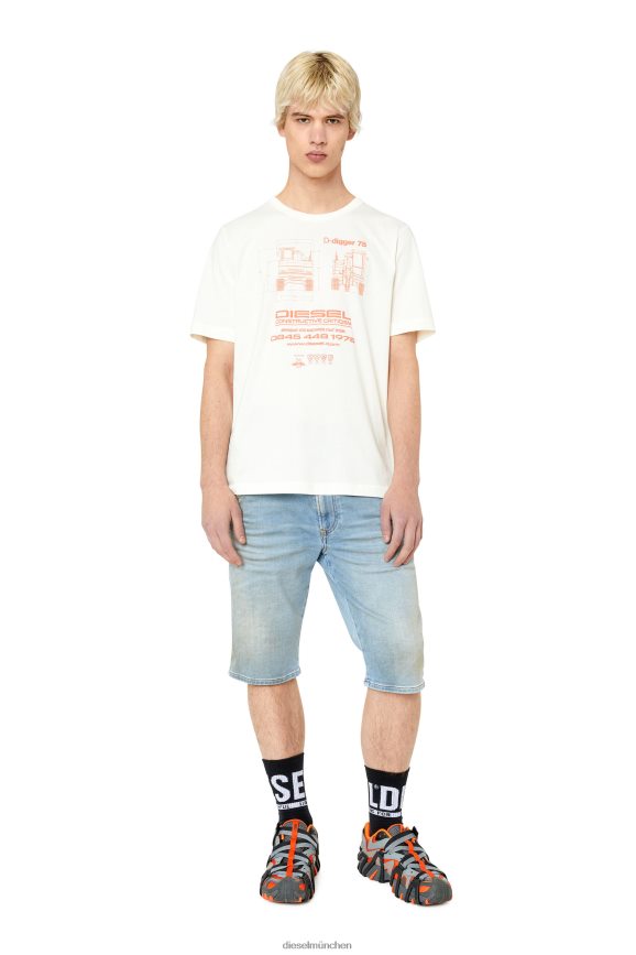 Diesel d-krooshort-z-t Bekleidung hellblau Männer H0VDZ389