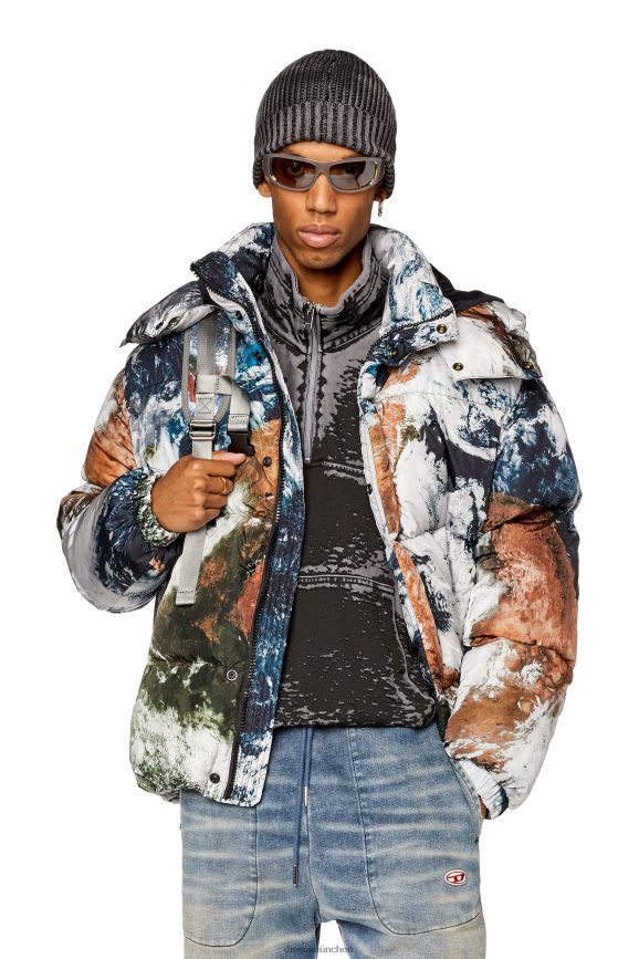 Diesel w-rolfys-fd-print Bekleidung Schwarz-Weiss Männer H0VDZ29