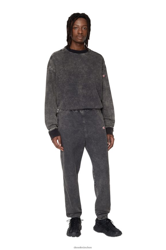 Diesel D-Krib Track Denim-Sweatshirt Bekleidung schwarz/dunkelgrau Männer H0VDZ159
