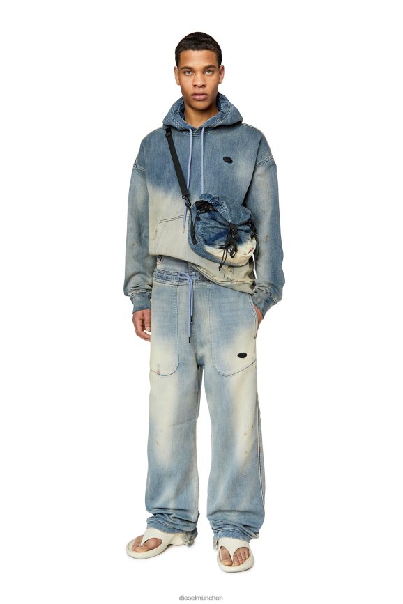 Diesel D-um-Rib D-um-Rib Track-Denim-Kapuzenpullover Bekleidung hellblau Männer H0VDZ167