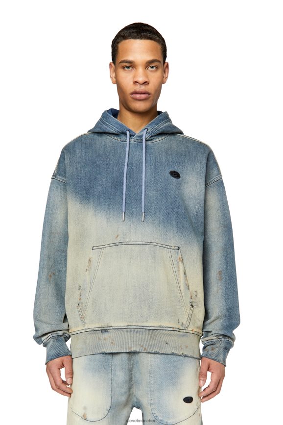 Diesel D-um-Rib D-um-Rib Track-Denim-Kapuzenpullover Bekleidung hellblau Männer H0VDZ167