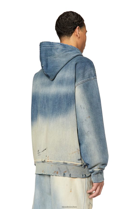 Diesel D-um-Rib D-um-Rib Track-Denim-Kapuzenpullover Bekleidung hellblau Männer H0VDZ167