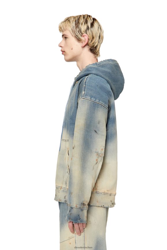 Diesel D-um-Rib D-um-Rib Track-Denim-Kapuzenpullover Bekleidung hellblau Männer H0VDZ167