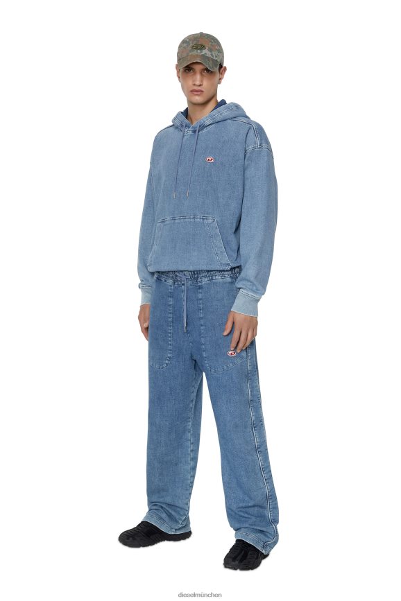 Diesel D-um-Rib-Hoodie aus Track-Denim Bekleidung hellblau Männer H0VDZ150