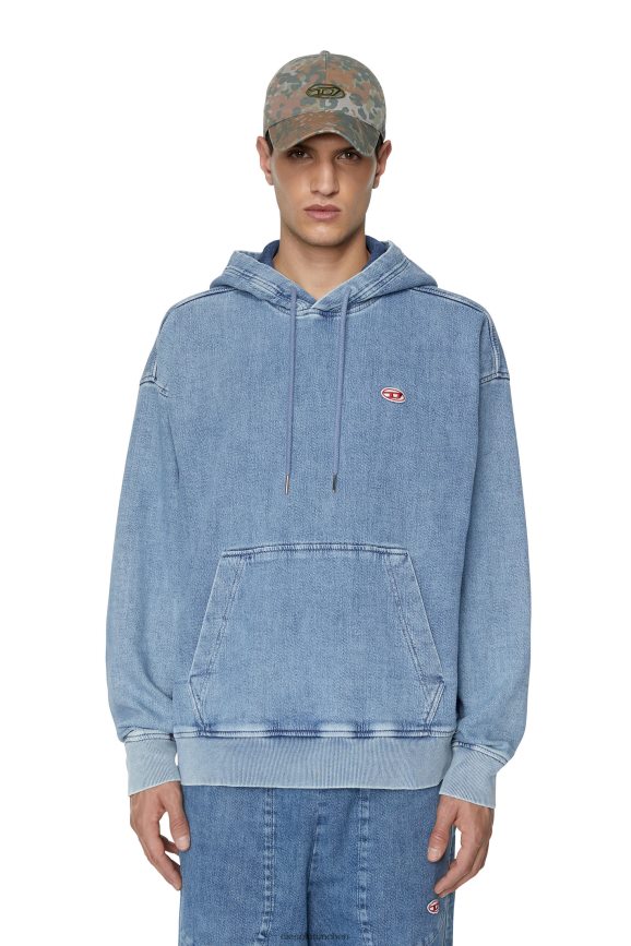 Diesel D-um-Rib-Hoodie aus Track-Denim Bekleidung hellblau Männer H0VDZ150