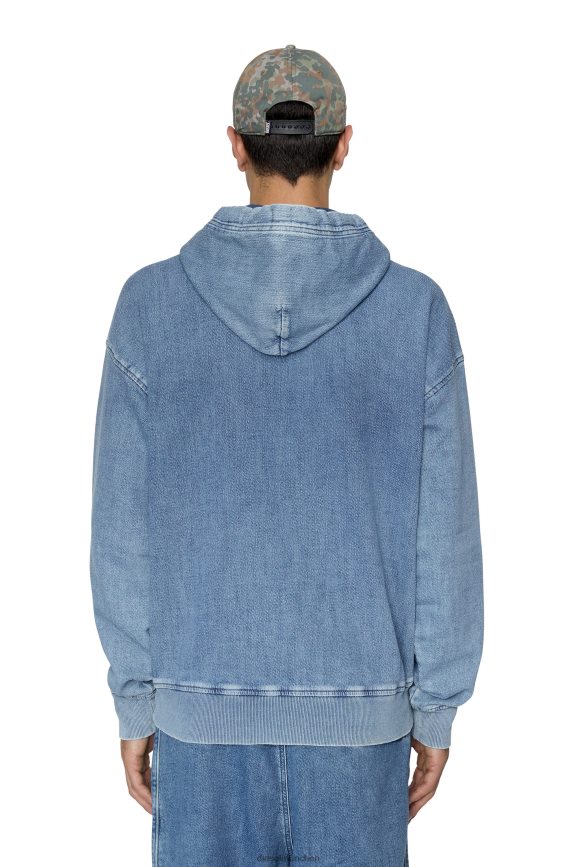 Diesel D-um-Rib-Hoodie aus Track-Denim Bekleidung hellblau Männer H0VDZ150