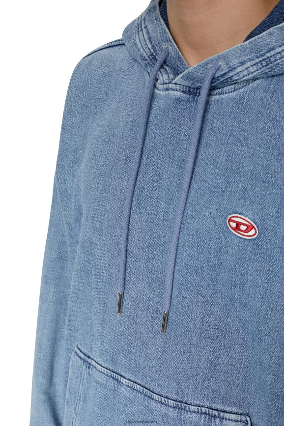 Diesel D-um-Rib-Hoodie aus Track-Denim Bekleidung hellblau Männer H0VDZ150